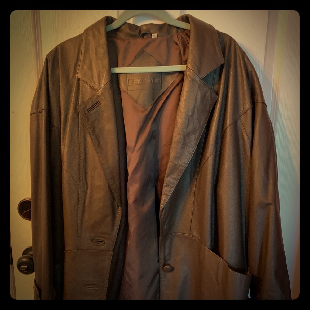 Men’s Preston & York Leather Jacket Large Brown